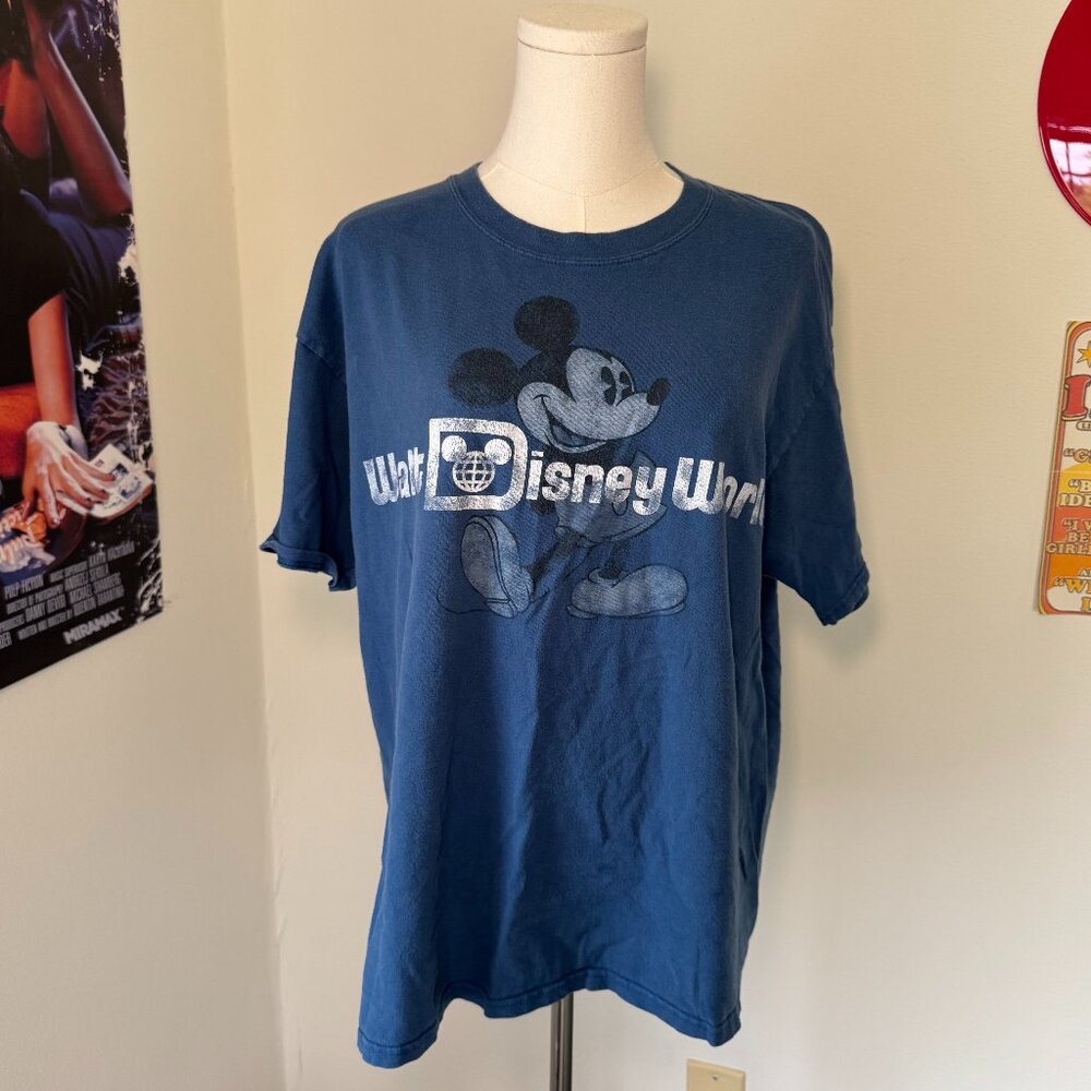 Disney Parks WDW Mickey Mouse Blue Graphic T Shirt